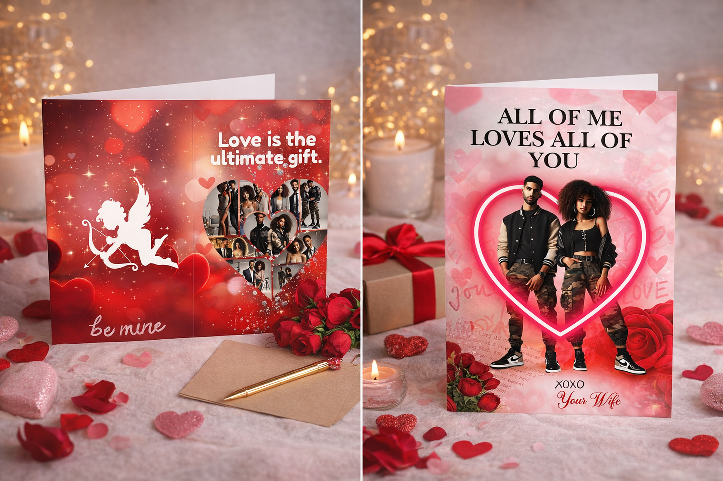 Editable Adult Jumbo Valentine’s Day Card Template | Personalized Photo Valentine Card | Canva Editable Love Card