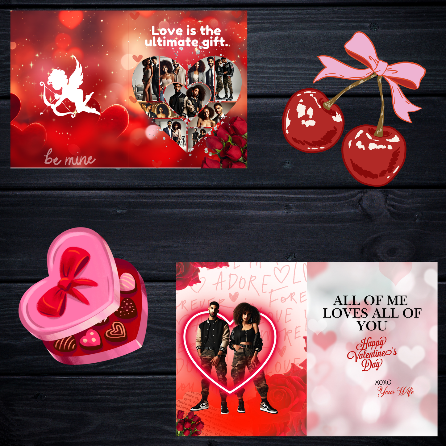 Editable Adult Jumbo Valentine’s Day Card Template | Personalized Photo Valentine Card | Canva Editable Love Card