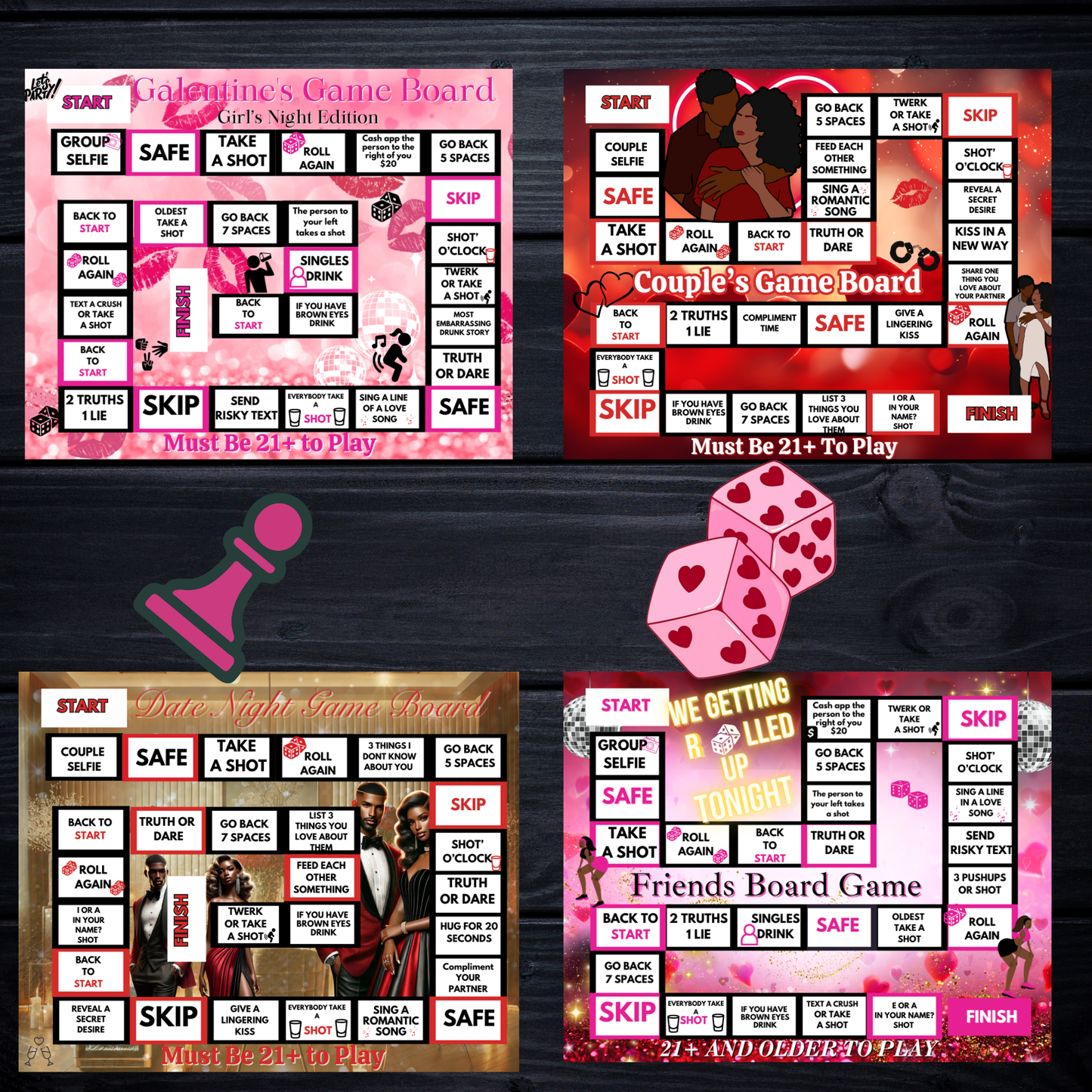 Valentine’s Day Game Board Bundle – Editable Templates